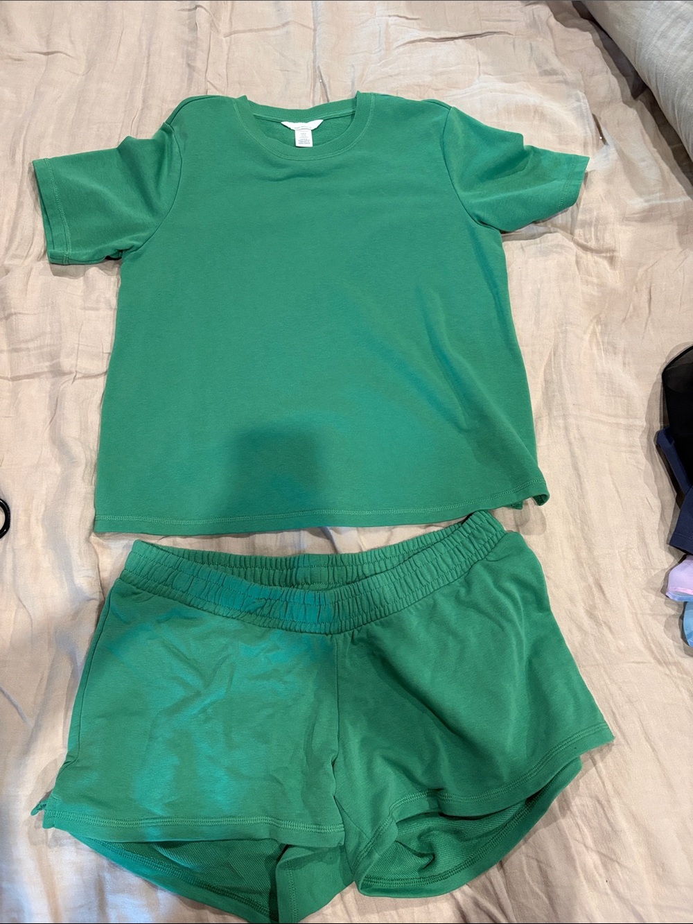 H&M Emerald Green Women's Short Pajama Set